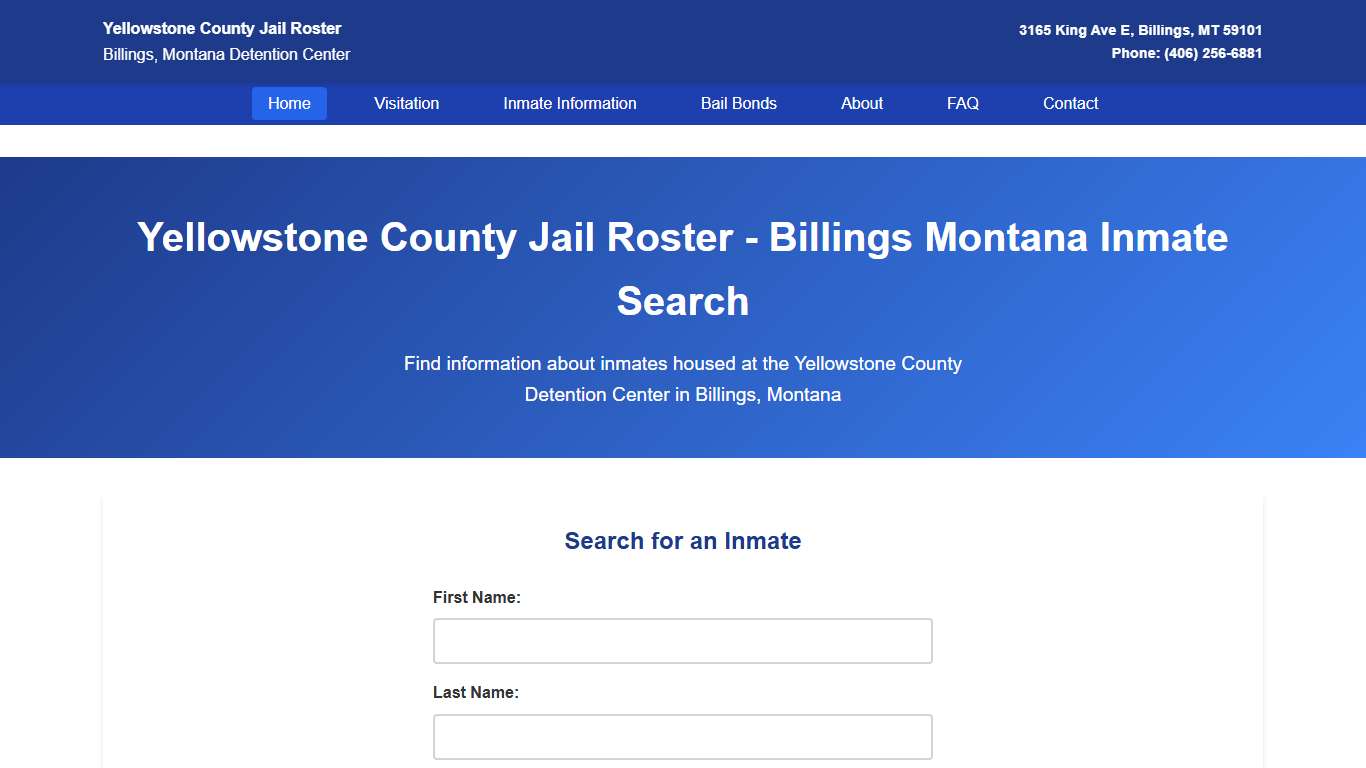 Yellowstone County Jail Inmate Search | Billings MT Detention Center